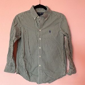 Ralph Lauren Boys Green Gingham Button Down